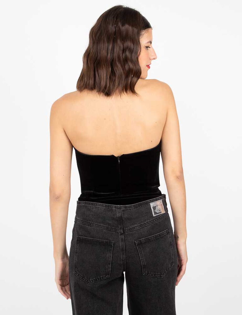 Body Strapless Terciopelo Plush Mujer Fiorucci