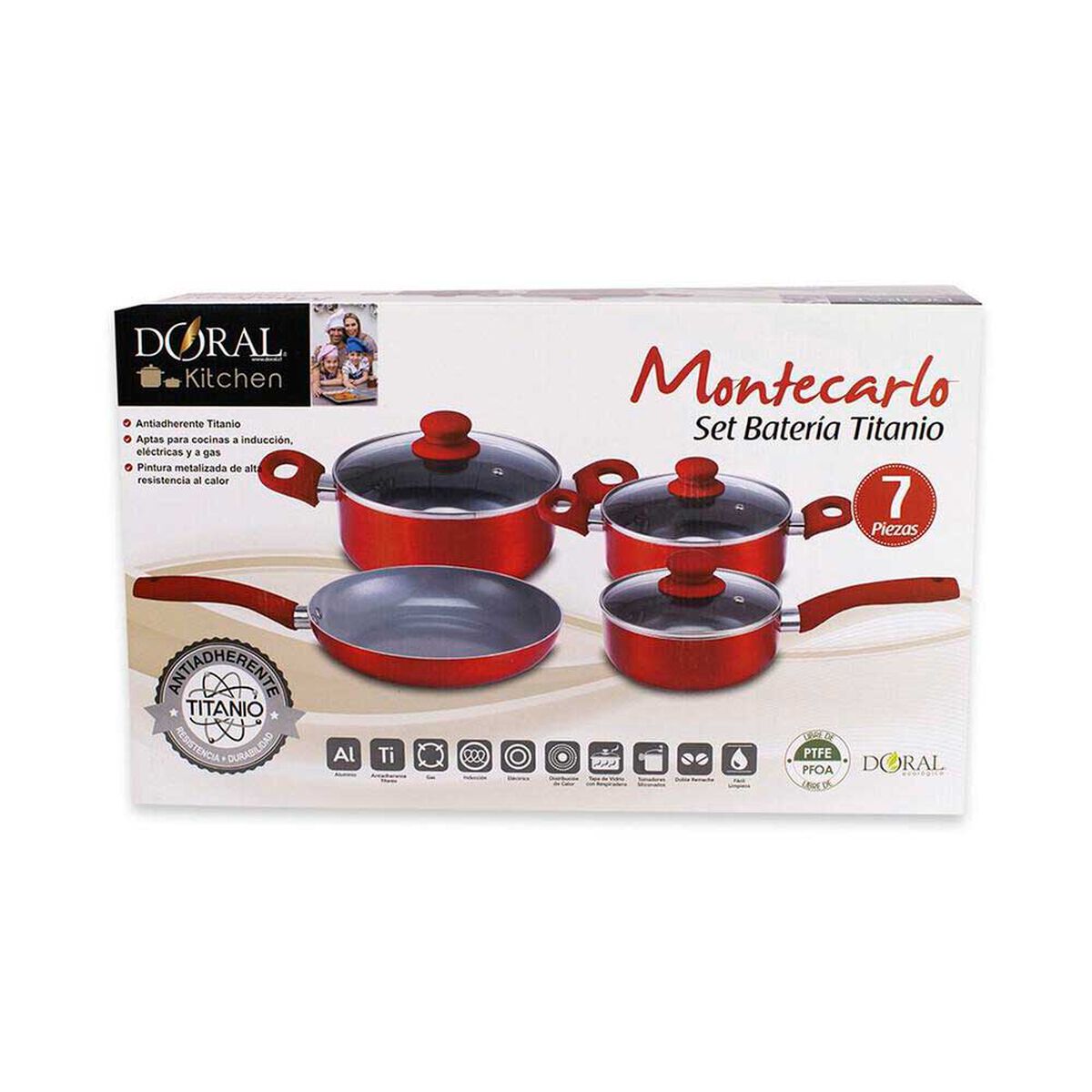 Bater&iacute;a Doral Montecarlo Acero Inoxidable 7 Piezas