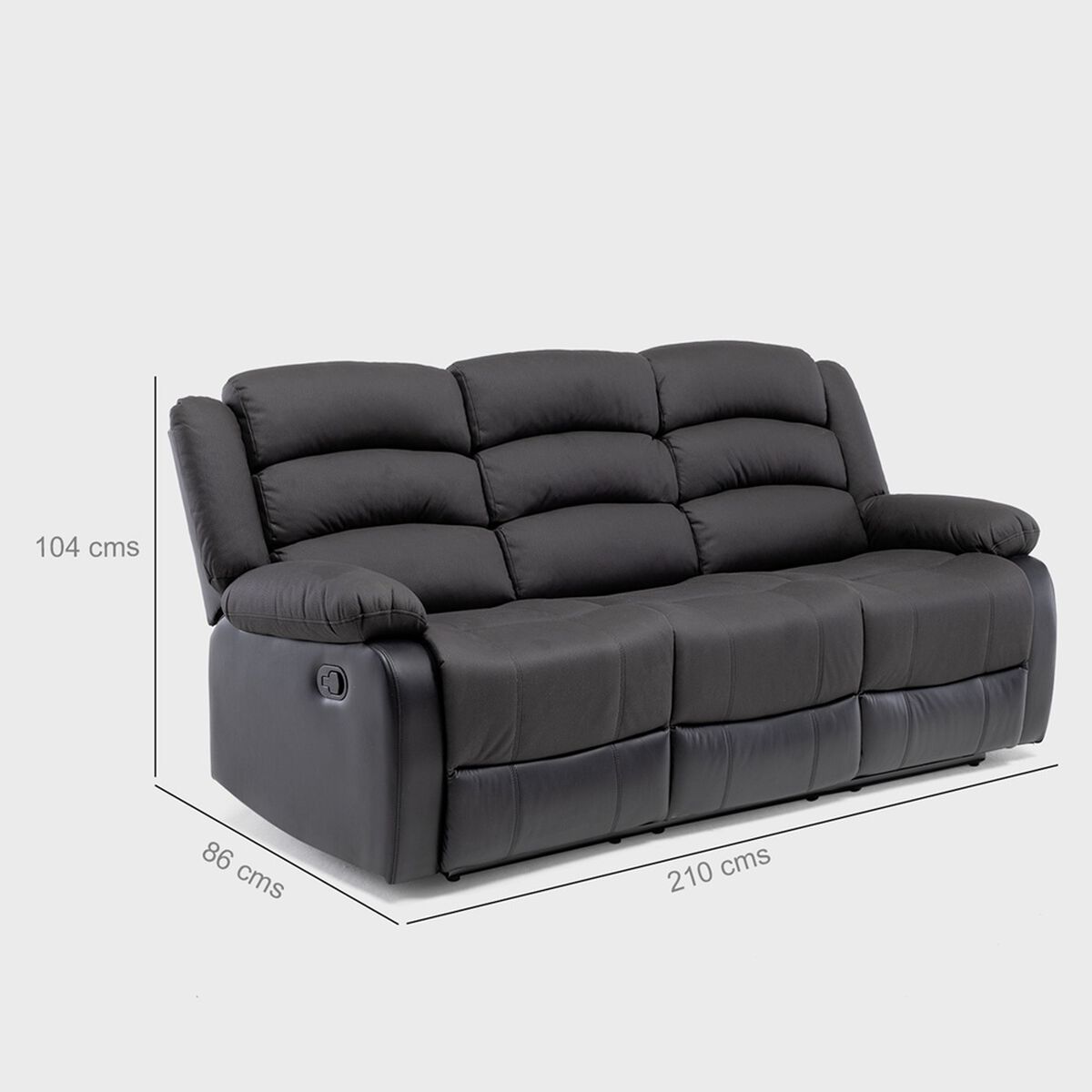 Sofá Daniels 8040SBK 3 Cuerpos Negro