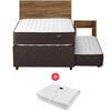 Combo Cama Nido Rosen 1,5 Plazas Ergo T + Respaldo 1,5 Plazas + Velador Casanova Nogal + Calientacama Análogo Kioto CC1 1 Plaza