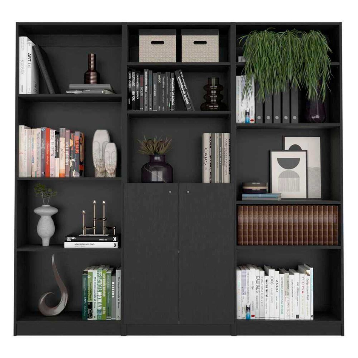 Estante 4 Repisas + Estante 2 Puertas + Estante 5 Repisas TuHome Home Wengue