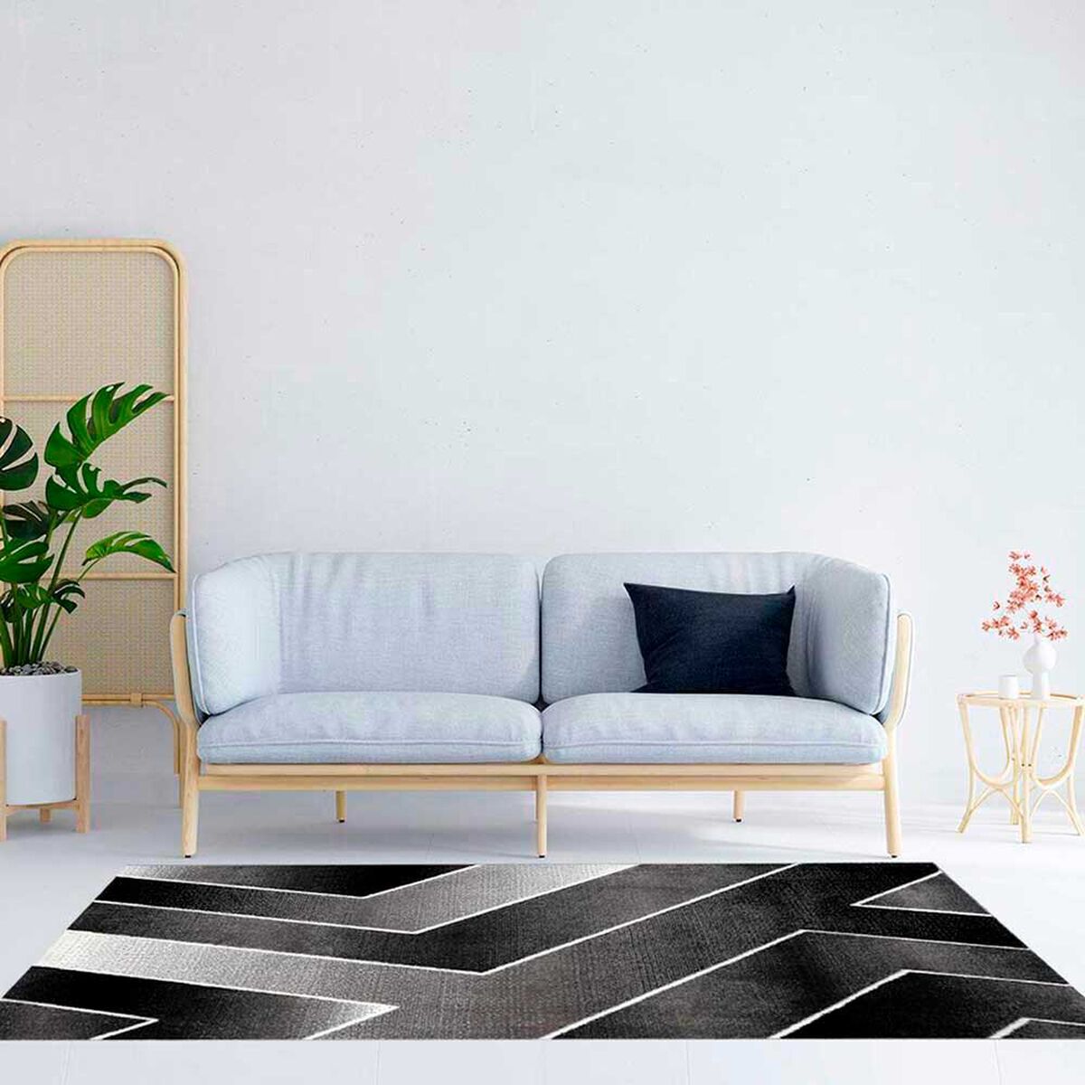 Alfombra Idetex Frise Carved Avangard 150 x 200 cm Negro