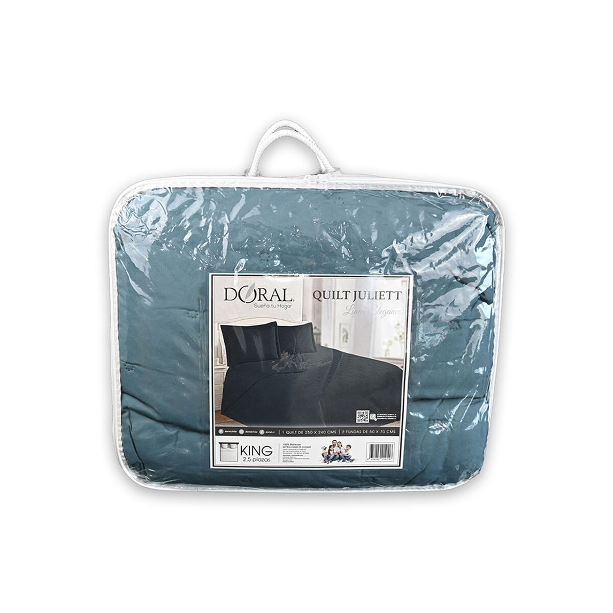 Quilt Doral 2 Plazas Petroleo Juliett