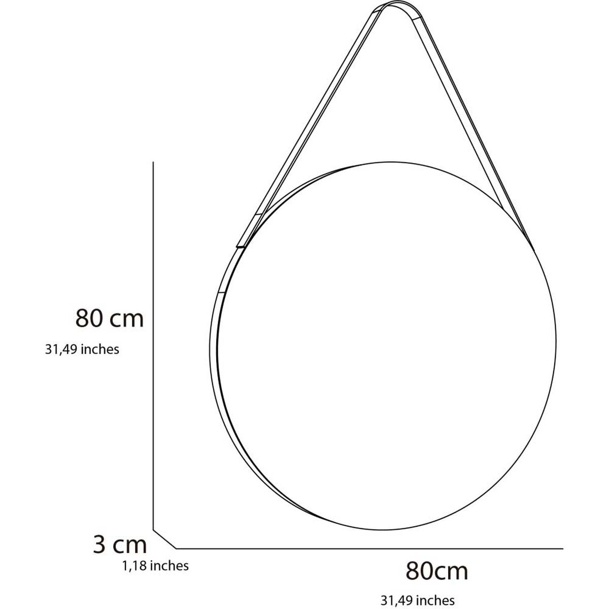 Espejo de Vidrio TuHome Persa 80 x 80 cm