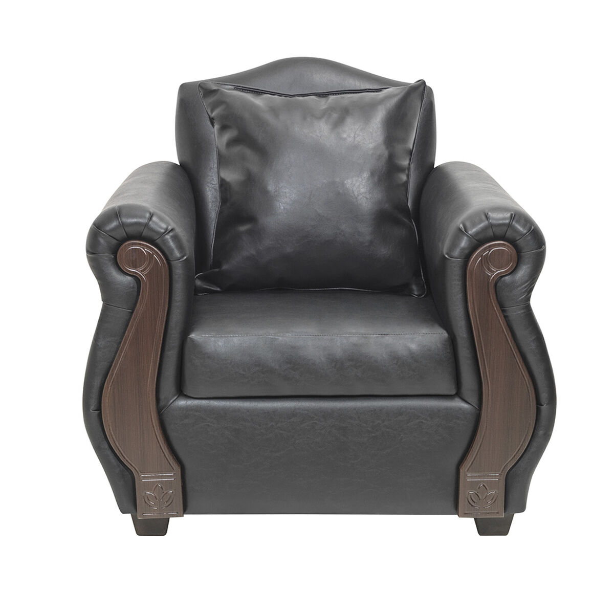 Juego de Living Innovamuebles New Bugambilia Sofá 3 Cuerpos + Dos Sillones 1 Cuerpo Negro