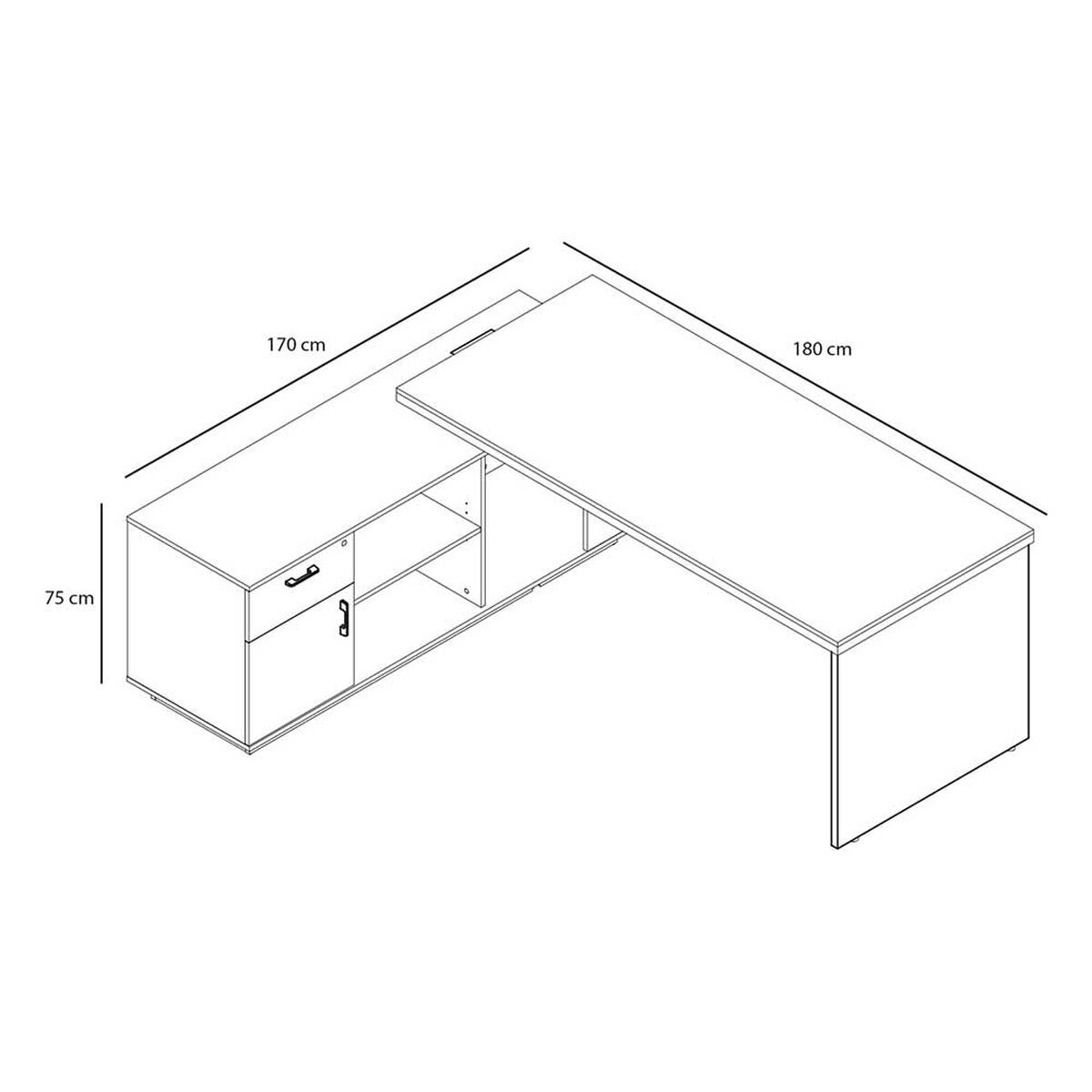 Escritorio Rodler Legend Café 180 x 170 cm.