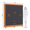 Closet Di Poretti Design Lite 6 Puertas 2 Cajones Café Gris
