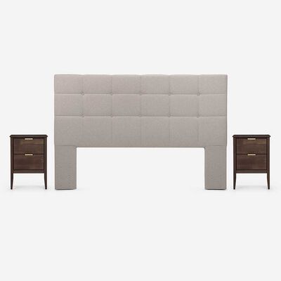 Respaldo + 2 Veladores Rosen King Issey Beige