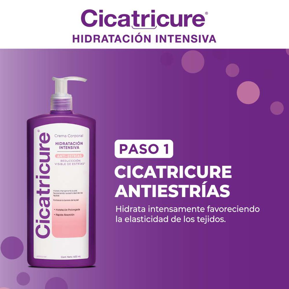 Pack Cicatricure Antiestrías 400 ml + Crema Urea