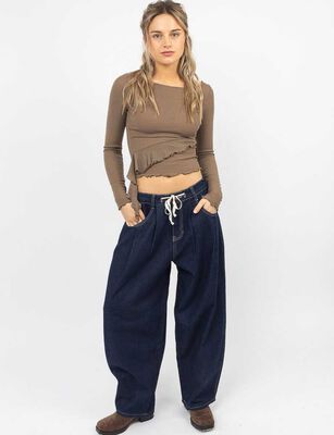 Imagen 2 del producto Polera Crop Manga Larga Mujer Icono Cafe