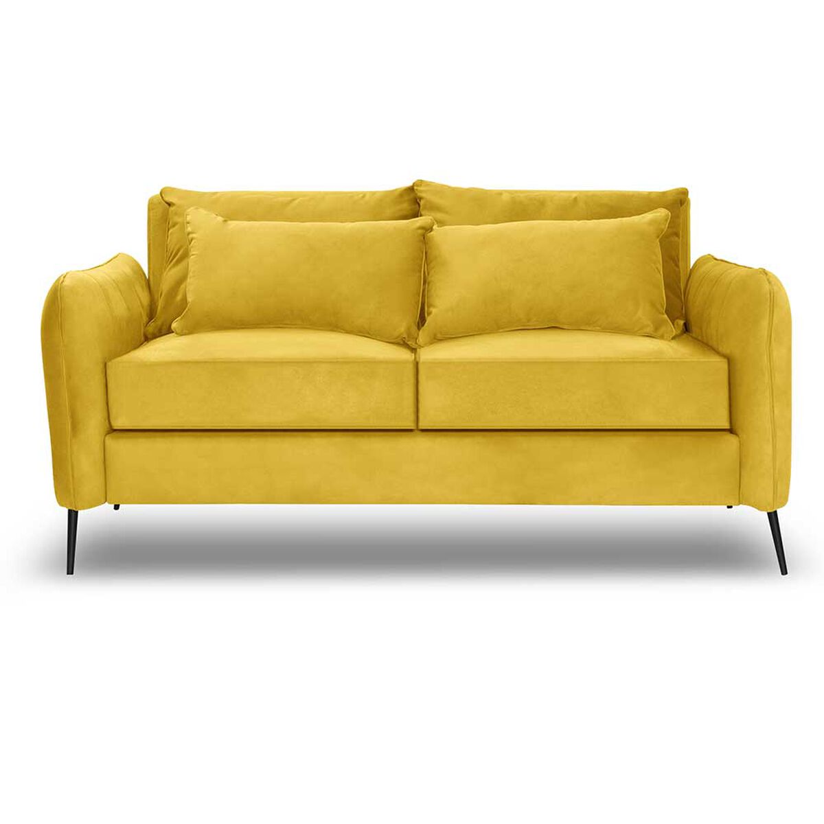 Juego de Living Innovamuebles Italia Felpa Sofá 3 Cuerpos + Sofá 2 Cuerpos Mostaza
