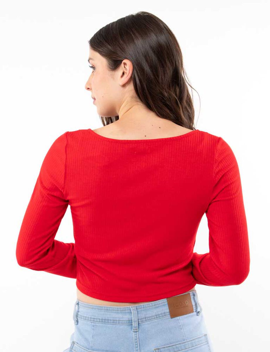 Polera Crop Manga Larga Mujer Icono
