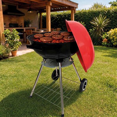 Parrilla a Carb&oacute;n Redonda con Tapa Casanova Rojo