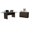 Combo Oficina Mesa Reuni&oacute;n + Gabinete 2 Puertas Negro TuHome Home Office
