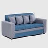 Juego de Living Almore Paris Sofá 3 Cuepos + Dos Pouf 1 Cuerpo Gris Azul