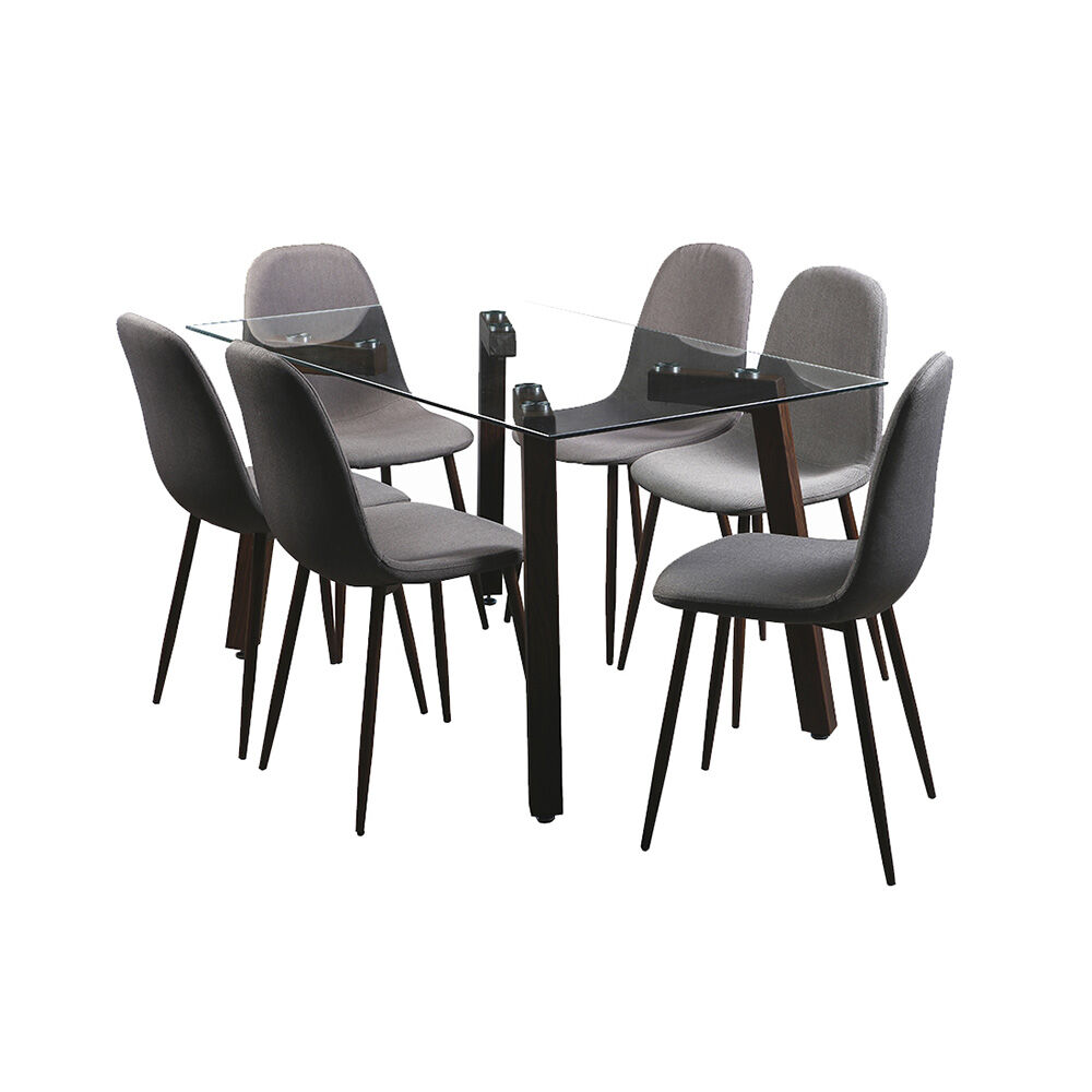 Juego de Comedor Spazzio Jockey Nogal 6 Sillas