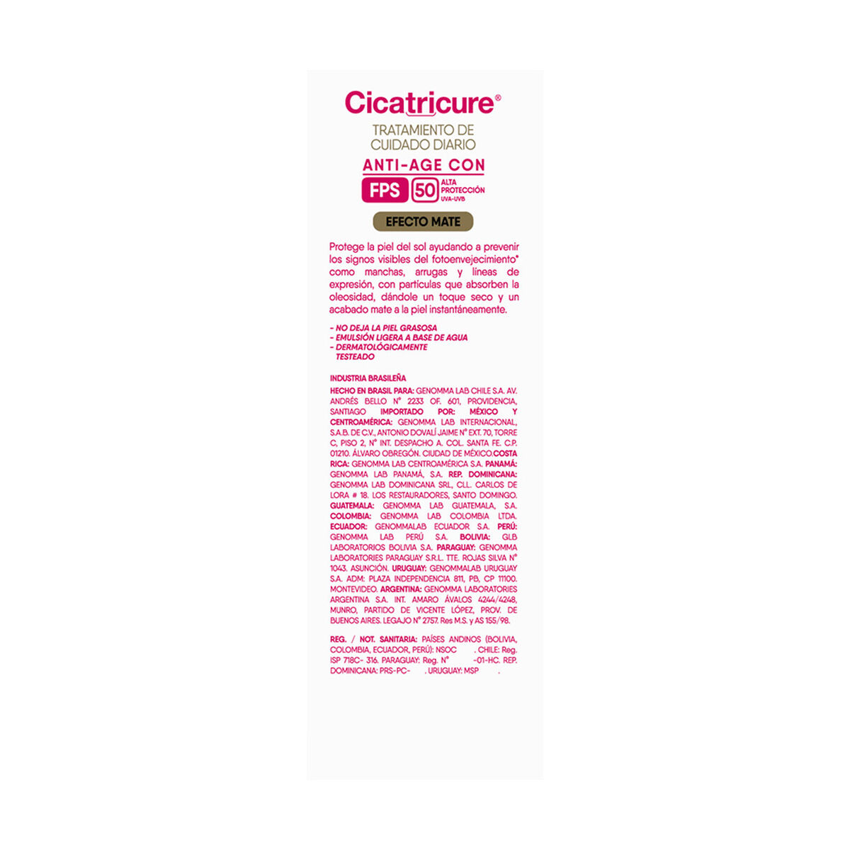 Cicatricure Crema Antiedad FPS 50 Efecto Mate 40 gr