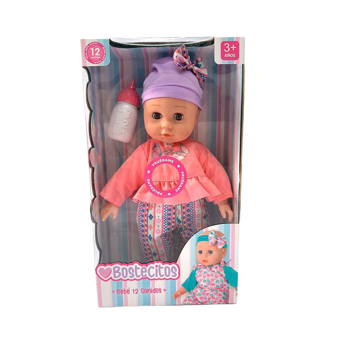 Muñeca Baby Doll Cuerpo Blando Llorón con Sonidos Colores Surtidos Bostecitos