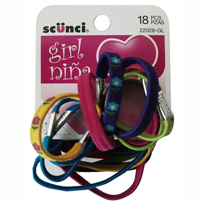 Set Elásticos Niña Colores y Diseños, 18 Piezas