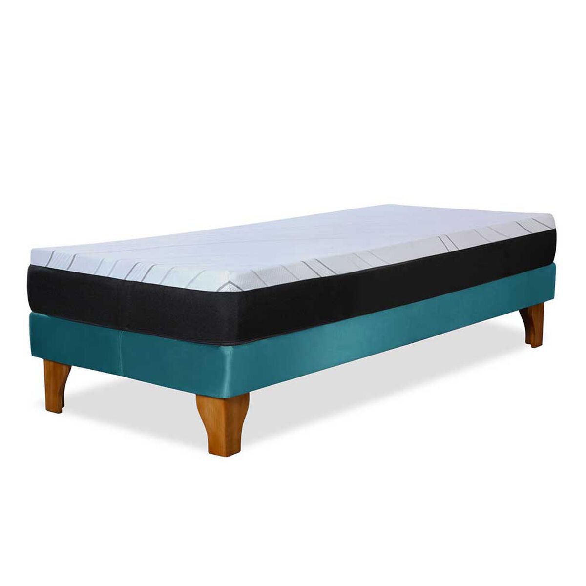 Cama Europea Latam Home 1,5 Plazas Zen Pro Turquesa
