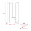 Closet Tuhome Austral 3 Puertas 2 Cajones Milan Blanco