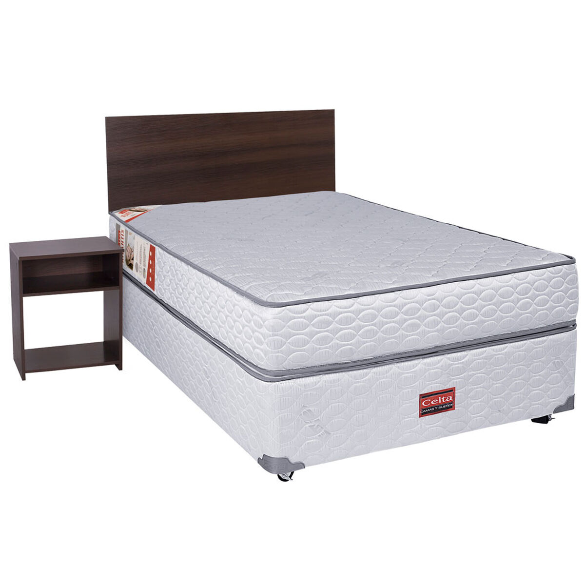 Cama Americana 1 Plaza Atlantis + Set Maderas Castilla