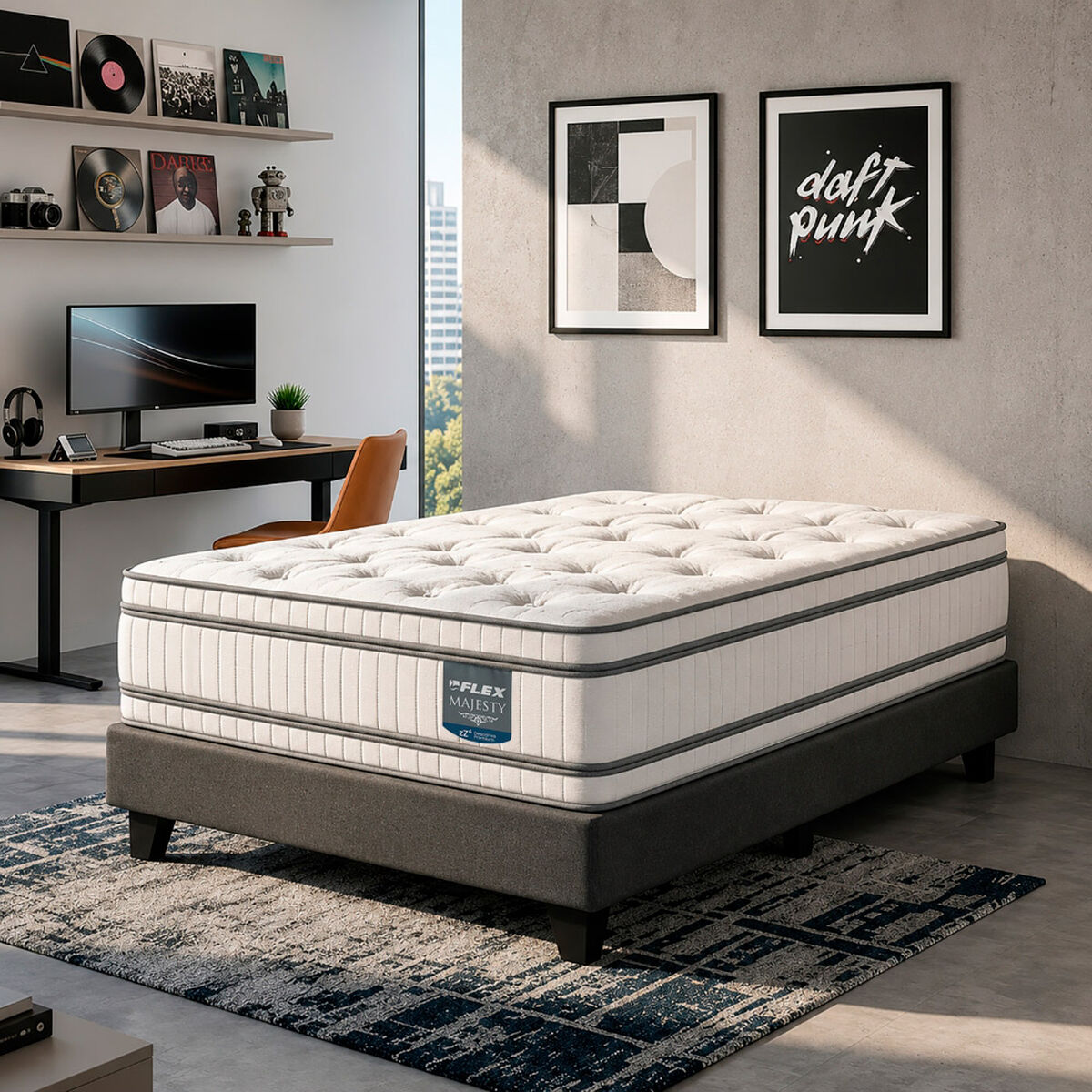 Cama Europea Flex 1,5 Plazas Majesty