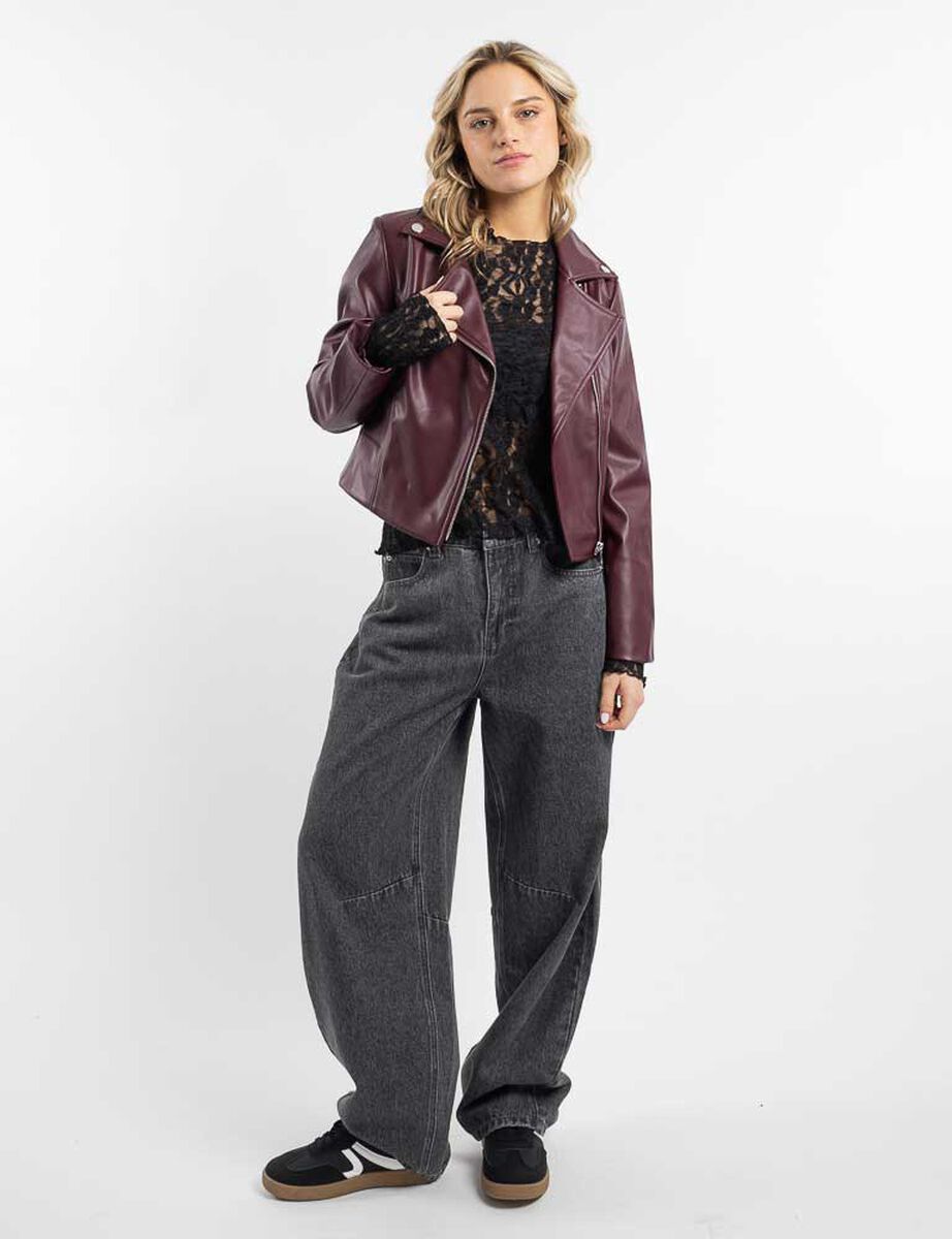 Chaqueta Biker Ecocuero Mujer Icono