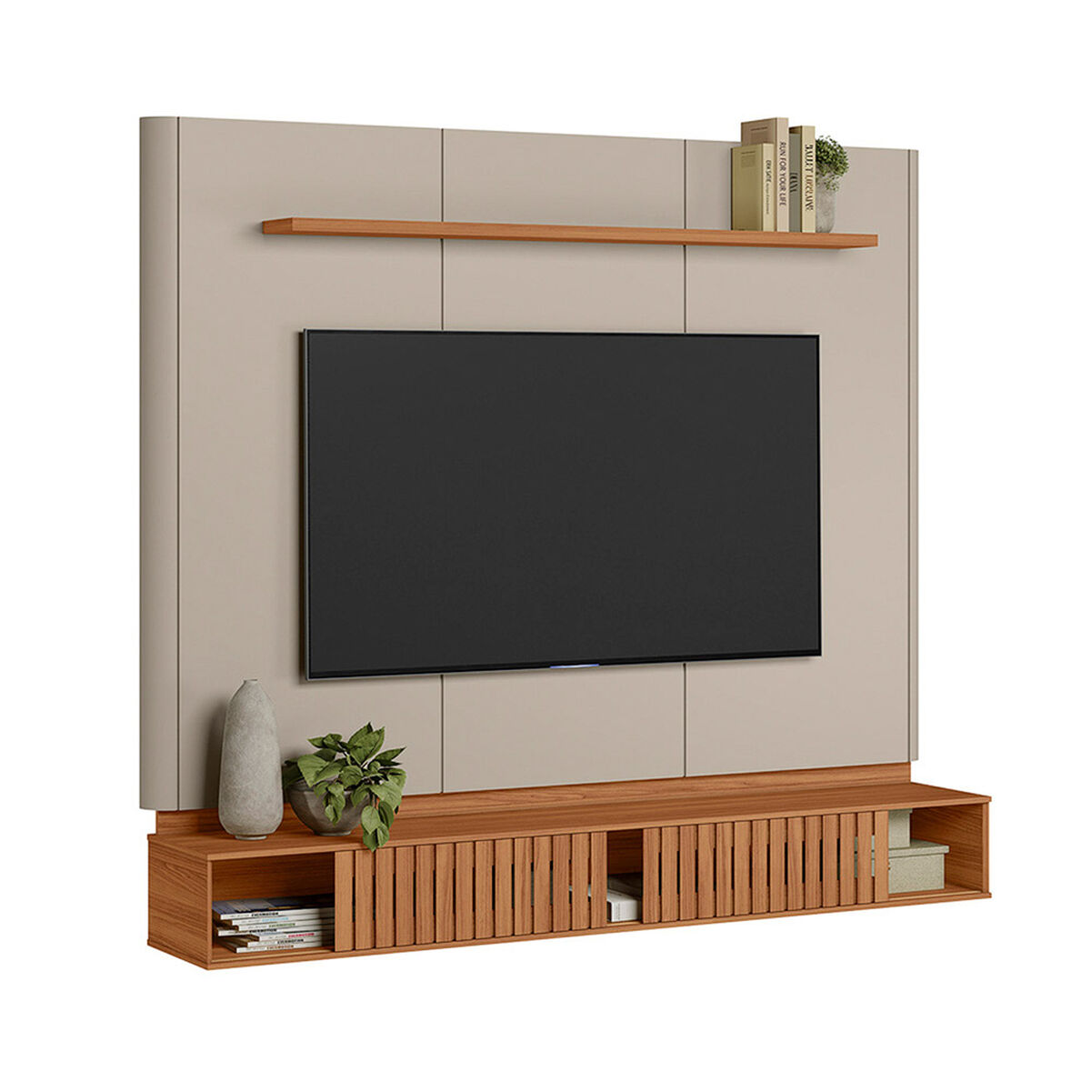 Panel TV Di Poretti Design Amarante Hasta 70" Caf&eacute; Claro