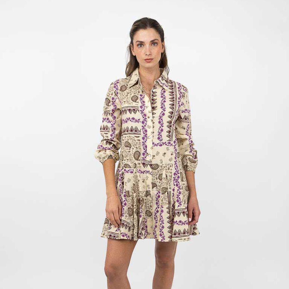 Vestido Corto Manga Larga Mujer Alma