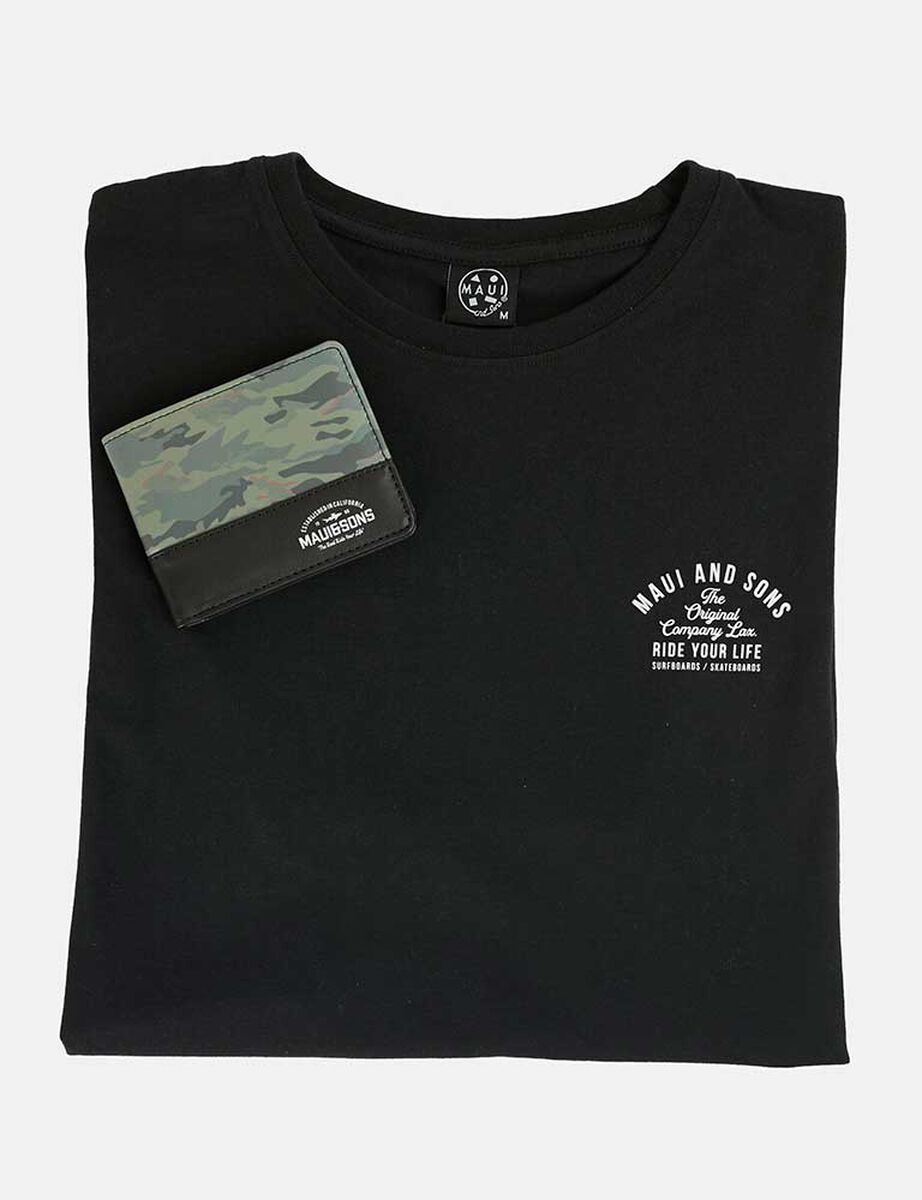 Pack Billetera + Polera Urbana Hombre Maui