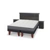 Cama Europea CIC Base Dividida King Anatomic + Respaldo + 2 Veladores Dublin