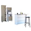 Combo Mueble Microondas + Barra de Cocina + Optimizador TuHome Kitchen Rovere Blanco