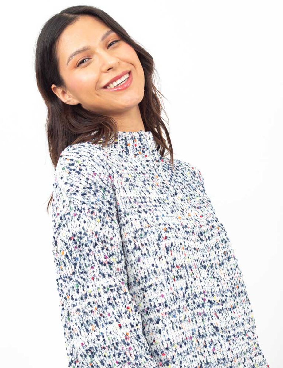 Sweater Con Cierre En Cuello Mujer Icono