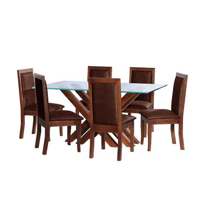 Juego de Comedor Latam Home Merida 6 Sillas Café Moro