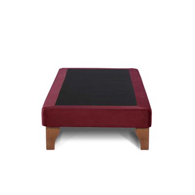 Base Europea Dividida Latam Home 1,5 Plazas Zen Tela Velvet Burdeo