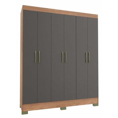 Clóset Vekkahome Roma 6 Puertas 1 Cajón Negro Café