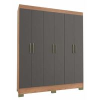 Clóset Vekkahome Roma 6 Puertas 1 Cajón Negro Café