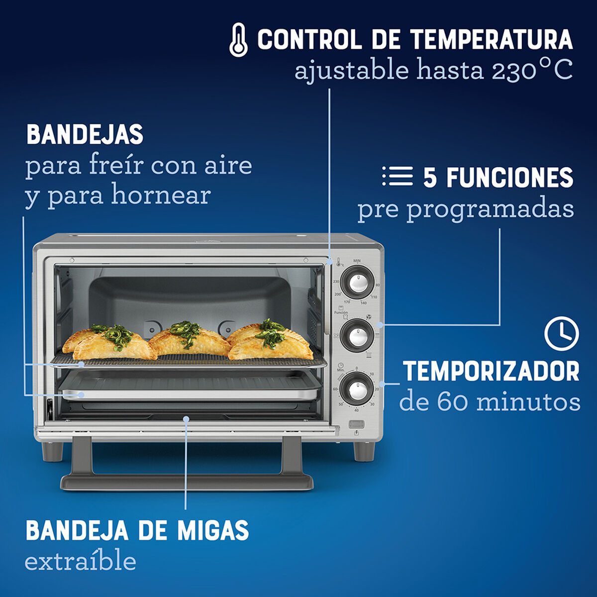 Horno con Freidora de Aire Oster TSSTTVLS25-052 25 lts.