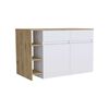 Isla de Cocina Tuhome Bari 2 Puertas 2 Cajones Blanco Macadamia
