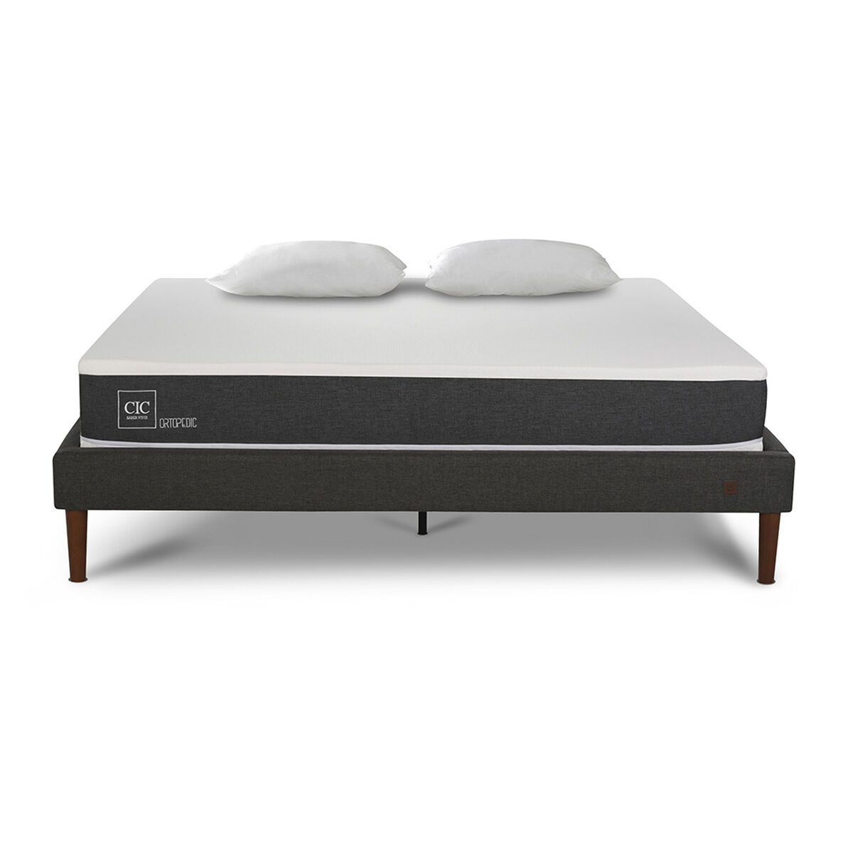 Cama Europea CIC 2 Plazas New Ortopedic + Almohadas
