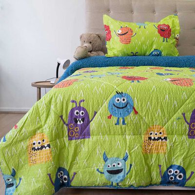 Plum&oacute;n Infantil Doral 1.5 Plazas Senses Estampado Monster