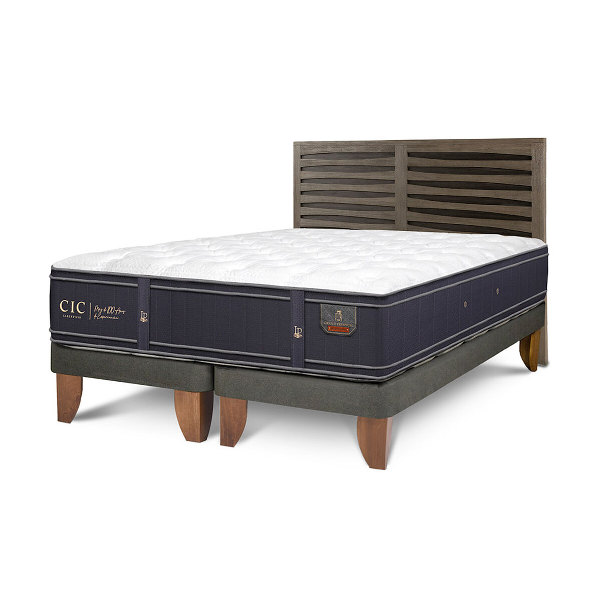 Cama Europea CIC 2 Plazas Grand Premium + 1 Respaldo Rhone