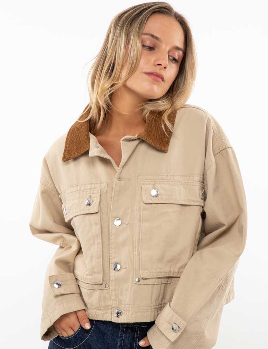 Chaqueta Crop Denim Mujer Icono