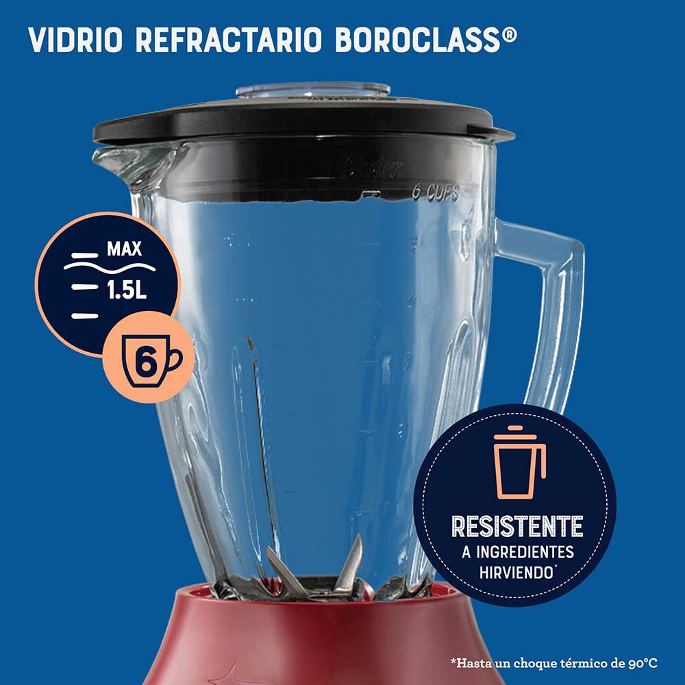 Oster Licuadora 6 Velocidades 1.5 L Rojo BLSTPEG-RPB, foto 4