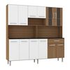 Mueble de Cocina Home Mobili Atlantis 1 Cajón 12 Puertas Café Blanco