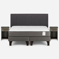 Cama Europea Rosen King New Style 2 Plus + Respaldo + 2 Veladores Lucio