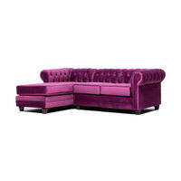 Sofá Seccional Barra Design Chesterfield Izquierdo 3 Cuerpos Morado