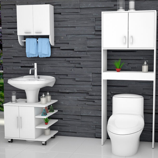 Mueble Lavamanos + Gabinete + Mueble Optimizador TuHome