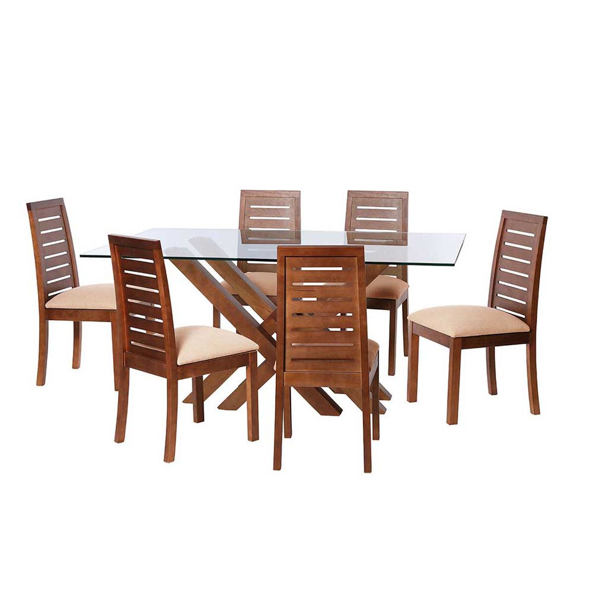 Juego de Comedor Latam Home Merida 6 Sillas Beige